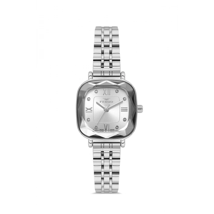 Ferro Gümüş Çelik Kordon Kadın Kol Saati FL21597AWT-A 3ATM Su Geçirmez 2 Yıl Garantili HediyePaketli