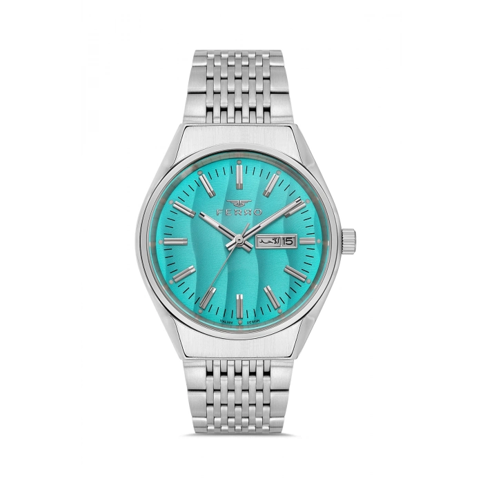 Ferro Gümüş Çelik Kordon Erkek Kol Saati FM43012A-A15 Tüm Fonksiyonlar Aktif 3 ATM Su Geçirmez