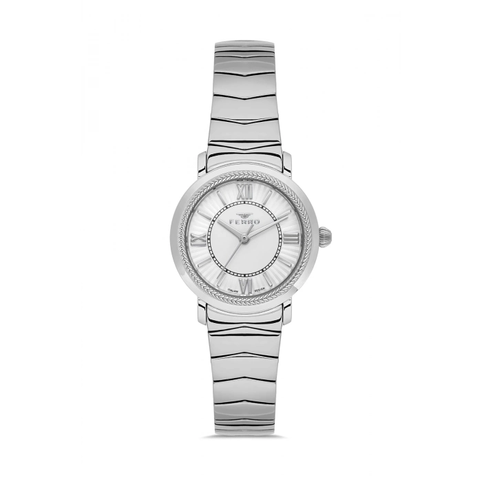 Ferro Gümüş Çelik Kordon Kadın Kol Saati FL43009A-A 3ATM Su Geçirmez 2 Yıl Garantili HediyePaketli
