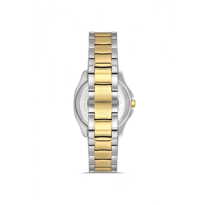 Ferro Sarı ve Gümüş Çelik Kordon Kadın Kol Saati FL43008A-D6 3ATM Su Geçirmez 2 Yıl Garantili
