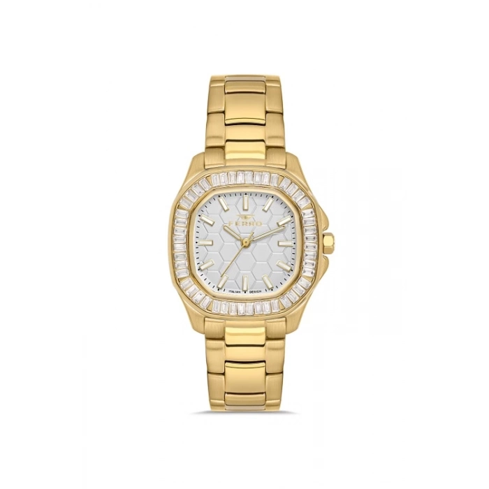 Ferro Sarı Çelik Kordon Kadın Kol Saati FL43008A-B 3ATM Su Geçirmez 2 Yıl Garantili HediyePaketli