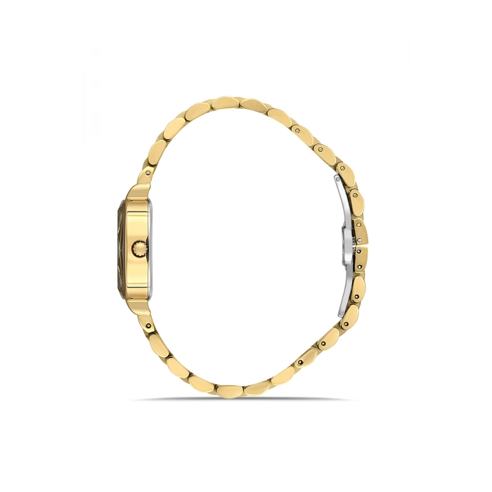 Ferro Sarı Çelik Kordon Kadın Kol Saati FL21597AWT-B6 3ATM Su Geçirmez 2 Yıl Garantili HediyePaketli