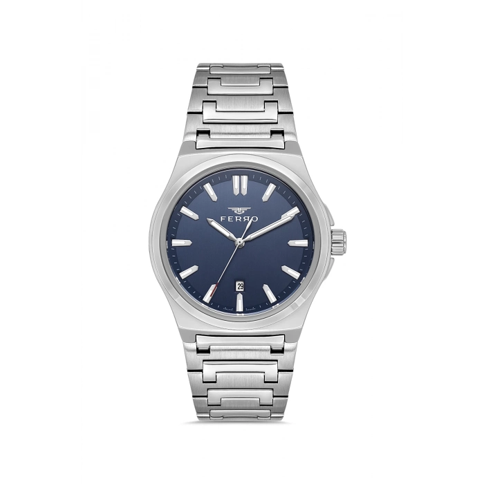 Ferro Gümüş Çelik Kordon Erkek Kol Saati F11503AWT-A3 3ATM Su Geçirmez 2 Yıl Garantili HediyePaketli