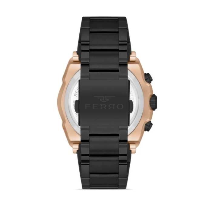 Ferro Siyah Çelik Kordon Erkek Kol Saati FM11397A-R