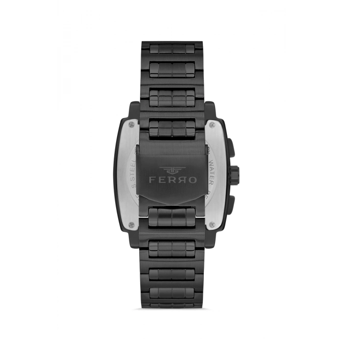 Ferro Siyah Çelik Kordon Erkek Kordl Saata FM11553AWT-G Fonksiyonları Aktif 3 ATM Su Geçirmez