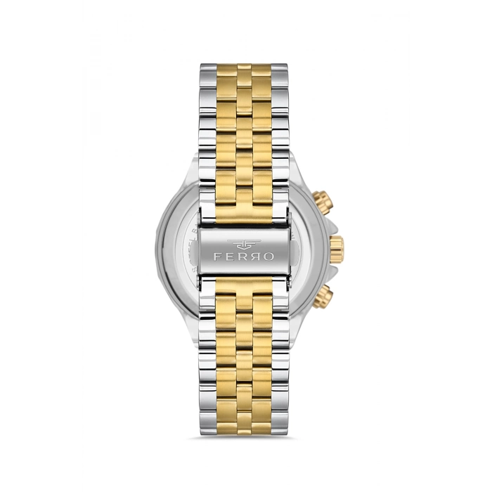 Ferro Sarı/Gümüş Çelik Kordon Erkek Kordl Saata FM11544AWT-D6 Fonksiyonları Aktif 3ATM Su Geçirmez
