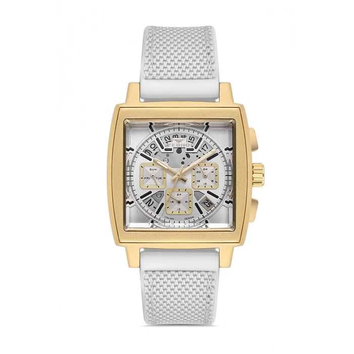 Ferro Beyaz Silikon Kordon Erkek Kol Saati FM11553DWT-D Fonksiyonları Aktif 3 ATM Su Geçirmez