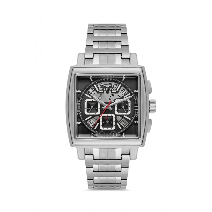 Ferro Gümüş Çelik Kordon Erkek Kordl Saata FM11553AWT-A2 Fonksiyonları Aktif 3 ATM Su Geçirmez