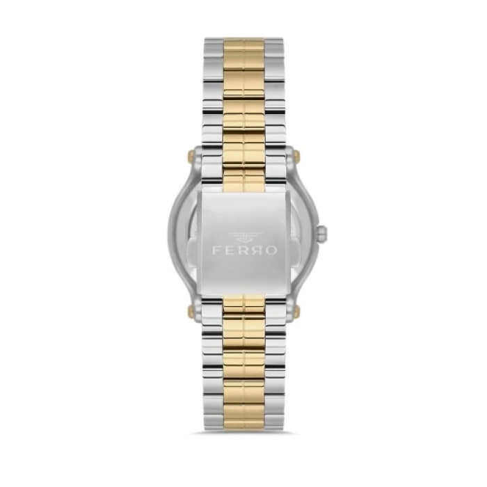 Ferro Sarı ve Gümüş Çelik Kordon Kadın Kol Saati FL21478AWT-D 3ATM Su Geçirmez 2 Yıl Garantili