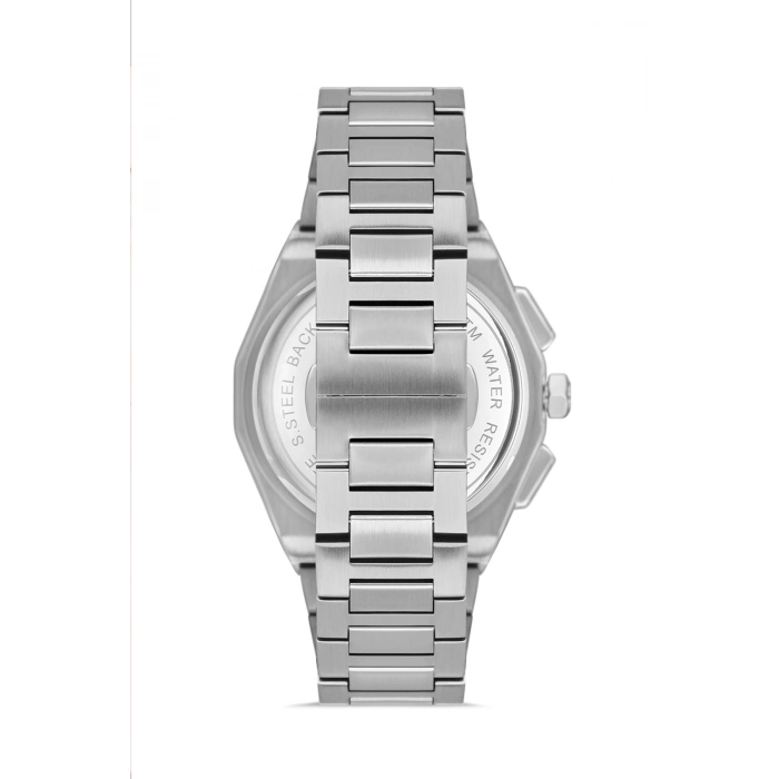 Ferro Gümüş Çelik Kordon Erkek Kol Saati FM43013A-A Tüm Fonksiyonlar Aktif 3 ATM Su Geçirmez