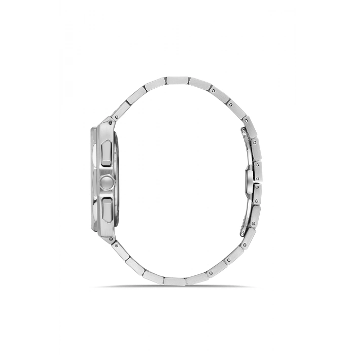 Ferro Gümüş Çelik Kordon Erkek Kol Saati FM43013A-A4 Tüm Fonksiyonlar Aktif 3 ATM Su Geçirmez