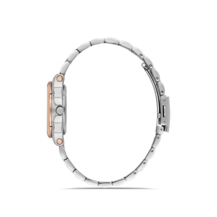 Ferro Rose ve Gümüş Çelik Kordon Kadın Kol Saati FL21478AWT-E 3ATM Su Geçirmez 2 Yıl Garantili