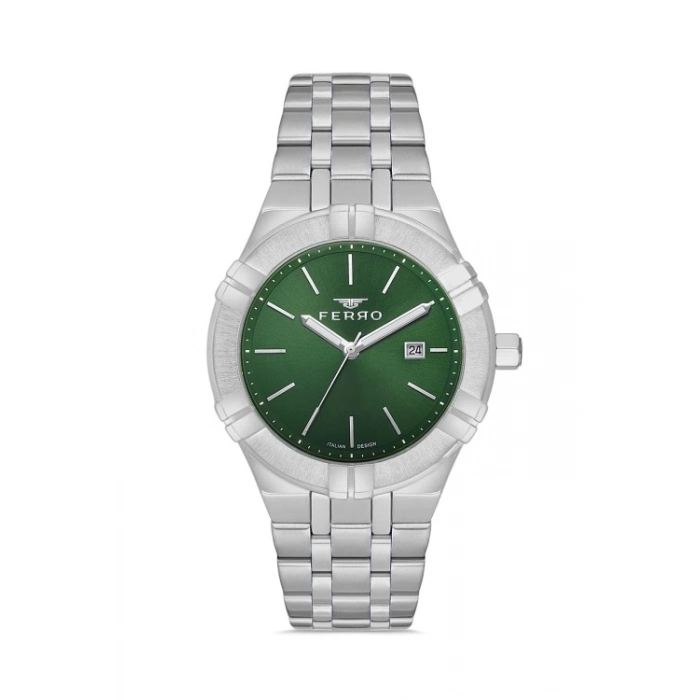 Ferro Gümüş Çelik Kordon Erkek Kol Saati F11484A-A6 3 ATM Su Geçirmez 2 Yıl Garantili Hediye Paketli