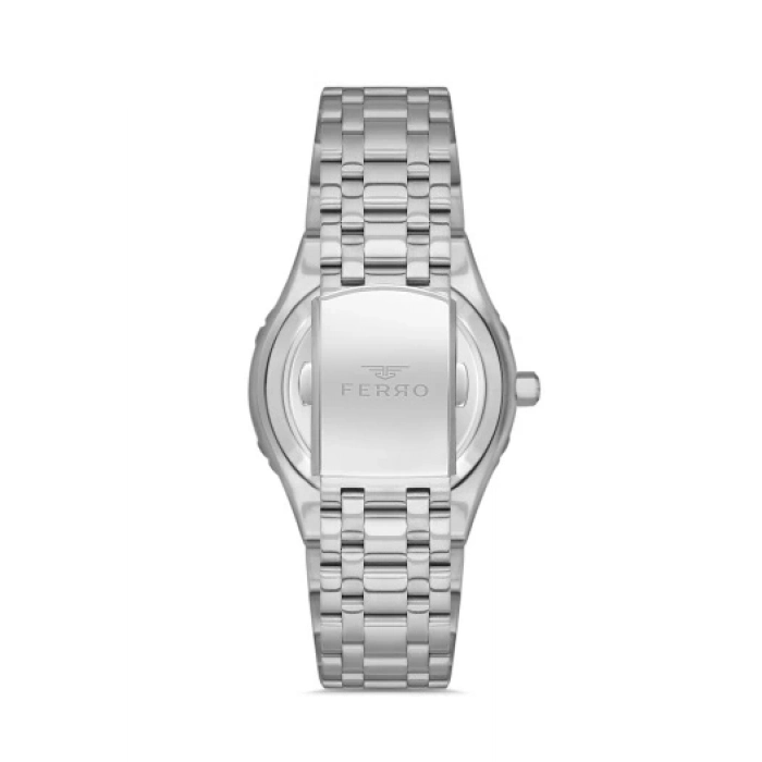 Ferro Gümüş Çelik Kordon Erkek Kol Saati F11484A-A6 3 ATM Su Geçirmez 2 Yıl Garantili Hediye Paketli
