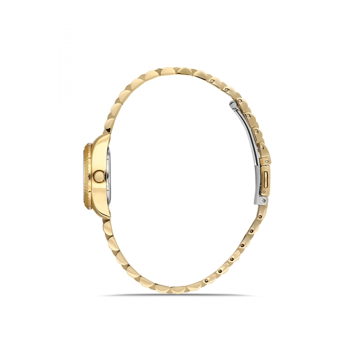 Ferro Sarı Çelik Kordon Kadın Kol Saati FL21595AWT-B 3ATM Su Geçirmez 2 Yıl Garantili HediyePaket