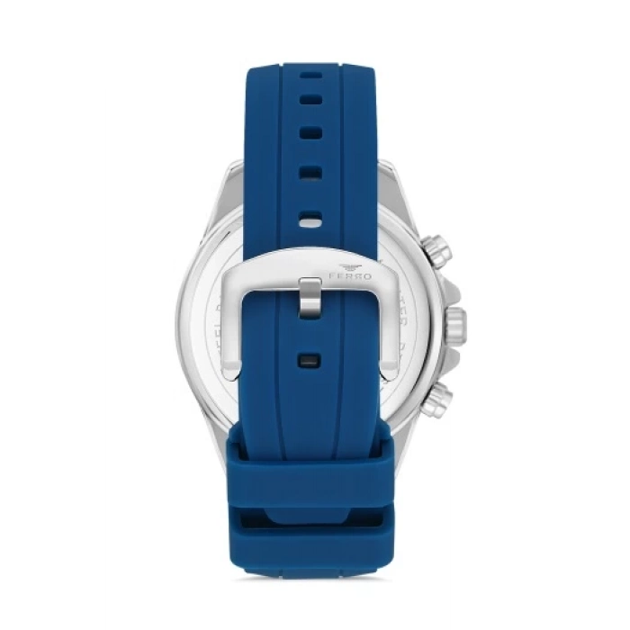 Ferro Lacivert Silikon Kordon Erkek Kol Saati FM11379DWT-L3 Fonksiyonları Aktif 3ATM Su Geçirmez