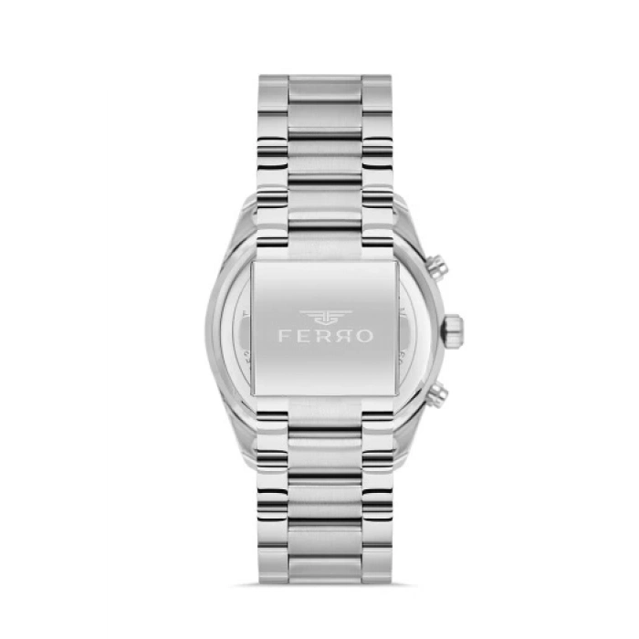 Ferro Gümüş Çelik Kordon Erkek Kol Saati FM11388A-J6 Fonksiyonları Aktif 3ATM Su Geçirmez