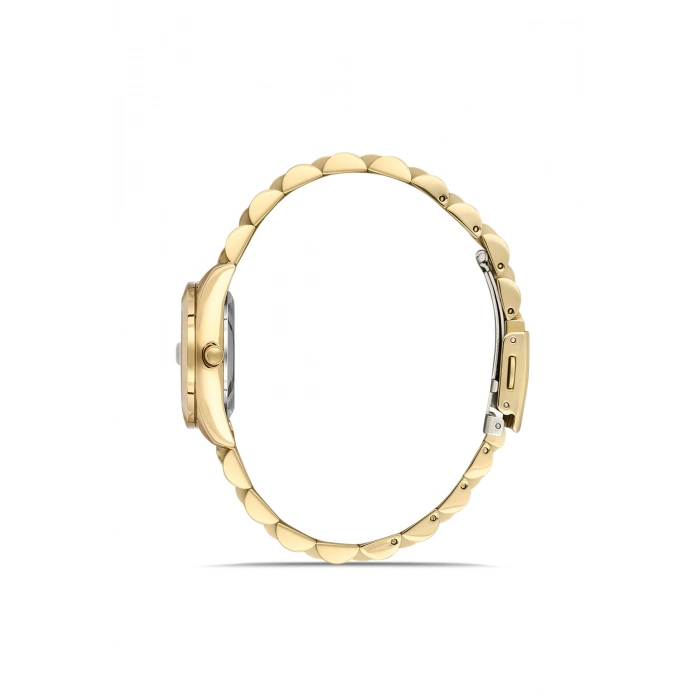 Ferro Sarı Çelik Kordon Kadın Kol Saati FL21519AWT-B2 3ATM Su Geçirmez 2 Yıl Garantili HediyePaketli