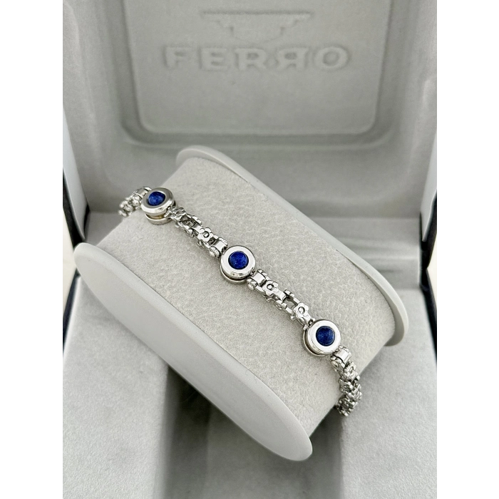 Gümüş ve Lacivert Çelik Erkek Bileklik FRJ10137A-L 2 Yıl Garantili Hediye Paketli