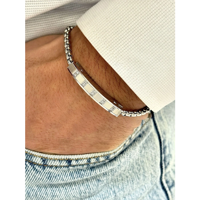 Ferro Gümüş Çelik Erkek Bileklik FRJ10004A-A