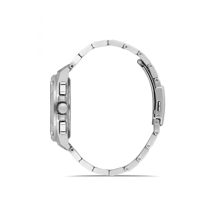 Ferro Gümüş Çelik Kordon Erkek Kol Saati FM43038A-A4 Tüm Fonksiyonlar Aktif 3ATM Su Geçirmez