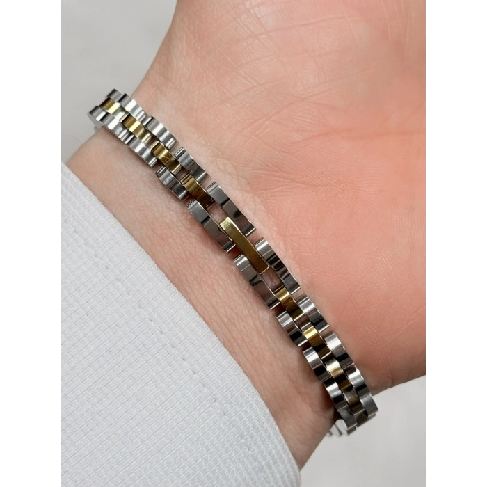 Sarı ve Gümüş Çelik Erkek Bileklik FRJ10158A-D 2 Yıl Garantili Hediye Paketli