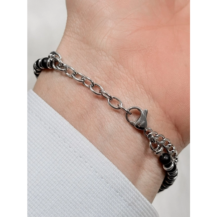 Lacivert ve Gümüş Çelik Erkek Bileklik FRJ10168A-L 2 Yıl Garantili Hediye Paketli