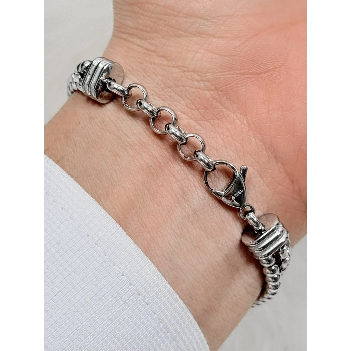 Gümüş Çelik Erkek Bileklik FRJ10169A-A 2 Yıl Garantili Hediye Paketli