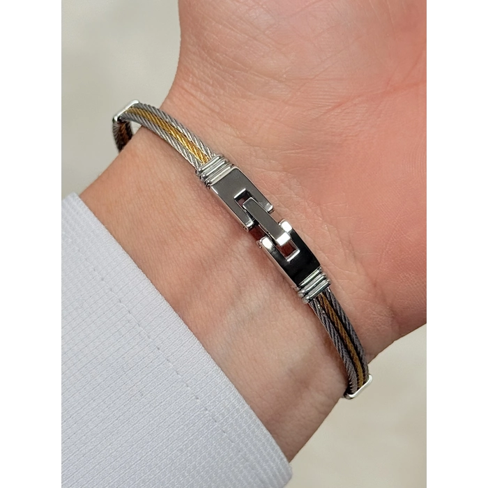 Sarı Çelik Erkek Bileklik FRJ10180A-B 2 Yıl Garantili Hediye Paketli