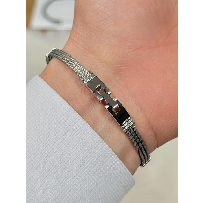 Gümüş Çelik Erkek Bileklik FRJ10184A-A 2 Yıl Garantili Hediye Paketli