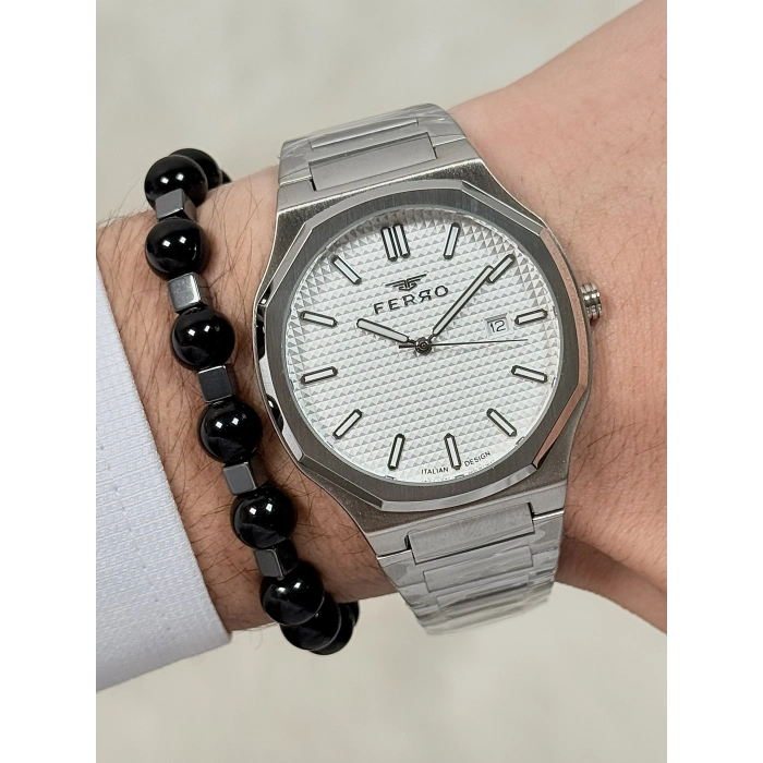 Ferro Gümüş Çelik Kordon Erkek Kol Saati FM40151A-A