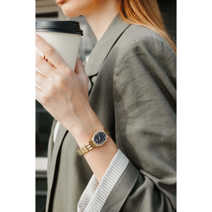 Ferro Sarı Çelik Kordon Kadın Kol Saati FL21645A-B2 3ATM Su Geçirmez 2 Yıl Garantili HediyePaketli