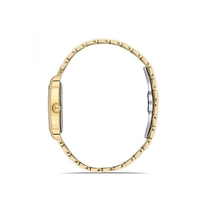 Ferro Sarı Çelik Kordon Kadın Kol Saati FL21769A-B 3ATM Su Geçirmez 2 Yıl Garantili HediyePaketli