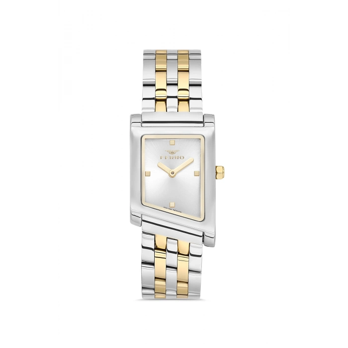 Ferro Sarı ve Gümüş Çelik Kordon Kadın Kol Saati FL21771A-D 3ATM Su Geçirmez 2 Yıl Garantili