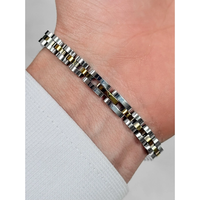 Sarı ve Gümüş Çelik Erkek Bileklik FRJ10160A-D 2 Yıl Garantili Hediye Paketli