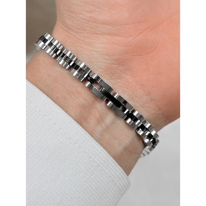 Siyah ve Gümüş Çelik Erkek Bileklik FRJ10160A-J 2 Yıl Garantili Hediye Paketli