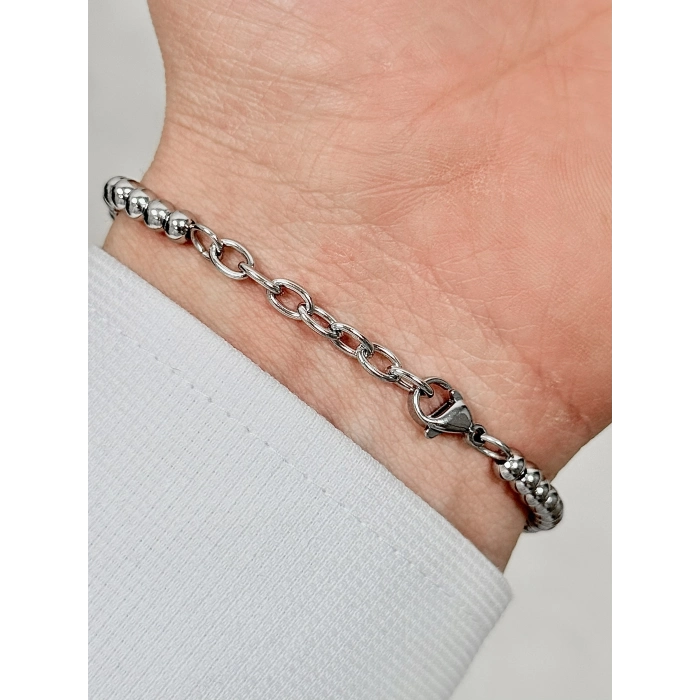 Siyah ve Gümüş Çelik Erkek Bileklik FRJ10170A-J 2 Yıl Garantili Hediye Paketli