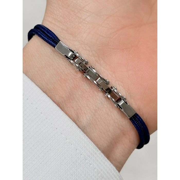 Lacivert Çelik ve Deri Erkek Bileklik FRJ10177A-L 2 Yıl Garantili Hediye Paketli