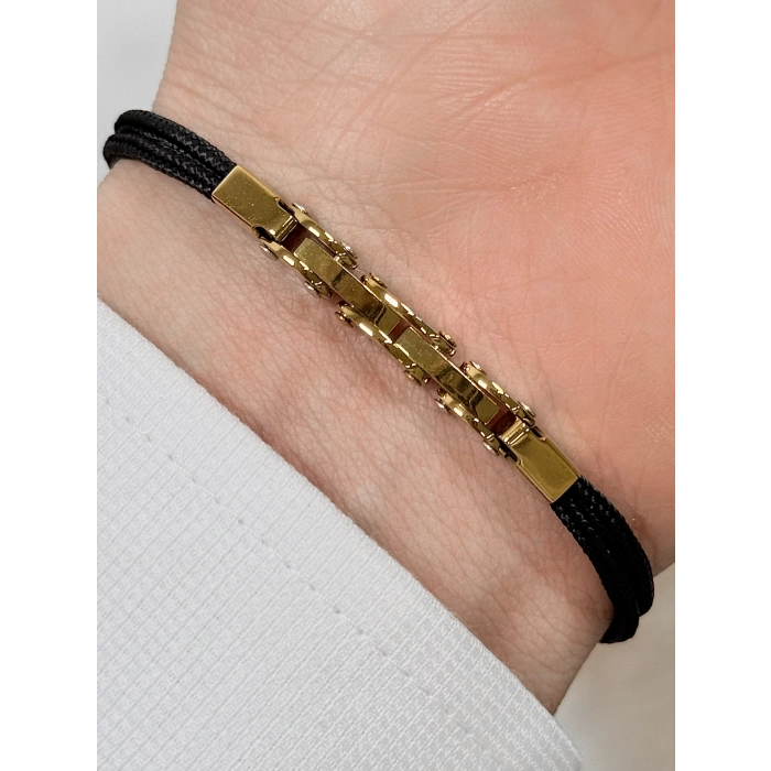 Sarı Çelik ve Deri Erkek Bileklik FRJ10177A-B 2 Yıl Garantili Hediye Paketli