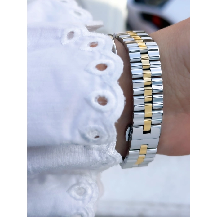 Ferro Sarı ve Gümüş Çelik Kordon Kadın Kol Saati FL88744A-D 3 ATM Su Geçirmez 2 Yıl Garantili Hediye Paketli