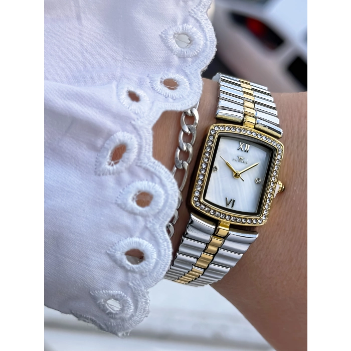 Ferro Sarı ve Gümüş Çelik Kordon Kadın Kol Saati FL88744A-D 3 ATM Su Geçirmez 2 Yıl Garantili Hediye Paketli