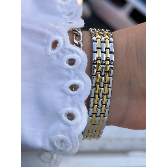 Ferro Sarı ve Gümüş Çelik Kordon Kadın Kol Saati FL21752A-D6 3ATM Su Geçirmez 2 Yıl Garantili