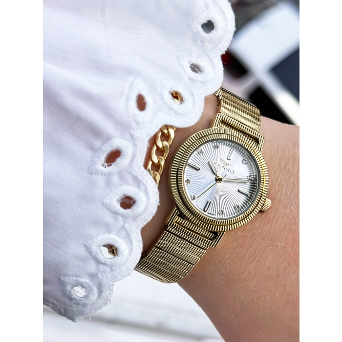 Ferro Sarı Çelik Kordon Kadın Kol Saati FL40149A-B 3ATM Su Geçirmez 2 Yıl Garantili HediyePaketli