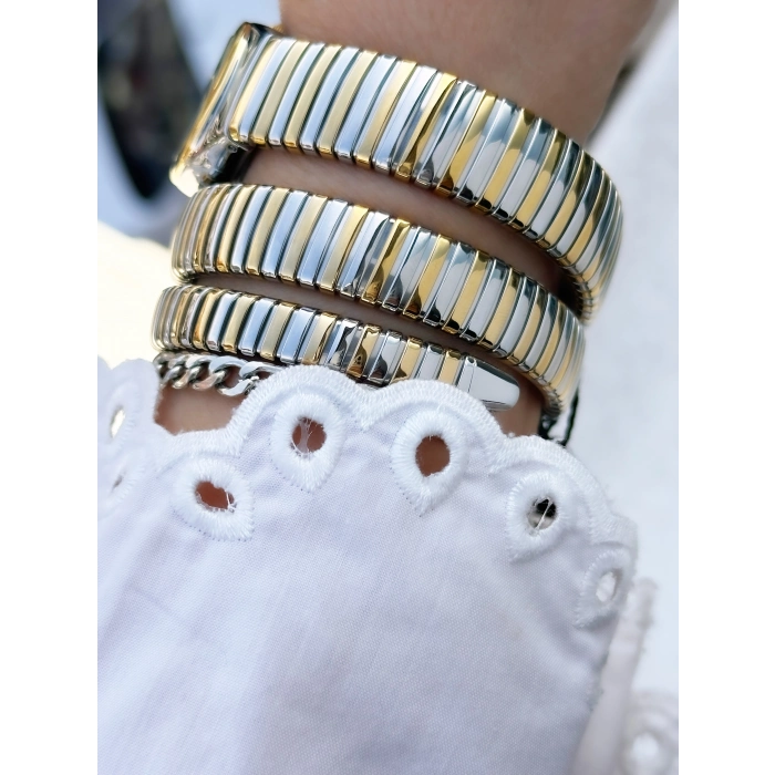 Ferro Sarı ve Gümüş Çelik Kordon Kadın Kol Saati FL40167A-D 3ATM Su Geçirmez 2 Yıl Garantili