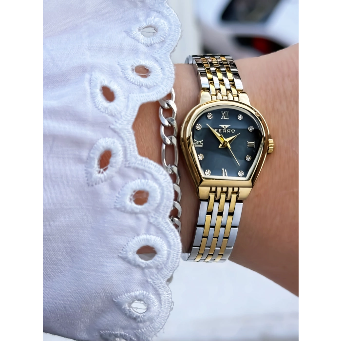 Ferro Sarı ve Gümüş Çelik Kordon Kadın Kol Saati FL88745A-D2 3 ATM Su Geçirmez 2 Yıl Garantili Hediye Paketli