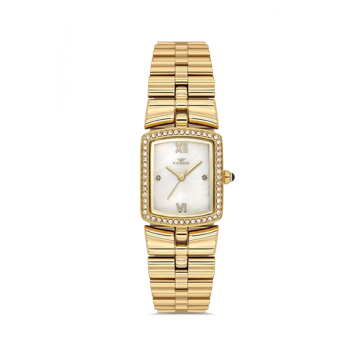 Sarı Çelik Kordon Kadın Kol Saati FL88744A-B 3ATM Su Geçirmez 2 Yıl Garantili Hediye Paketli