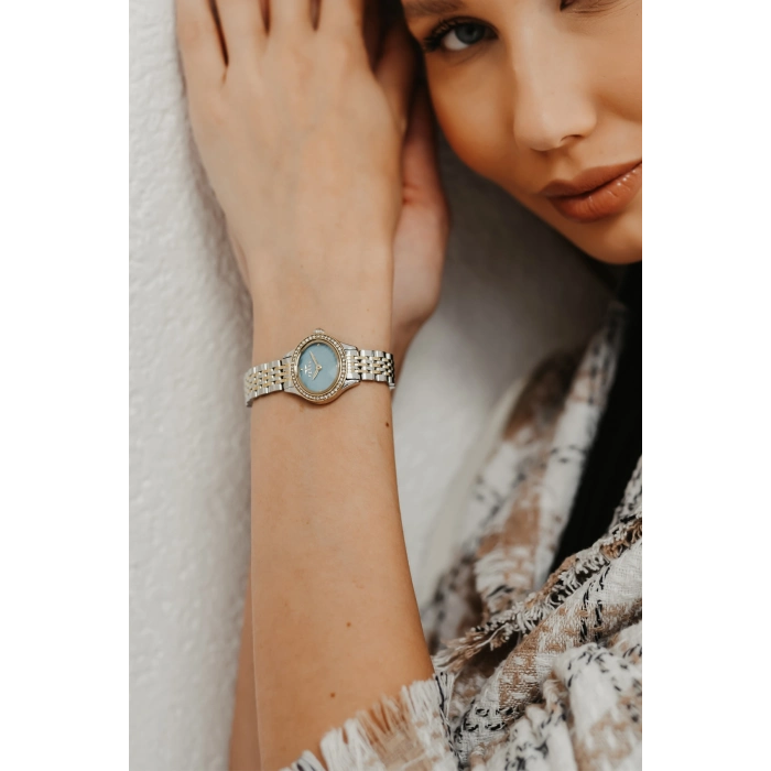 Ferro Gümüş ve Sarı Çelik Kordon Kadın Kol Saati FL21753A-D15 3ATM Su Geçirmez 2 Yıl Garantili