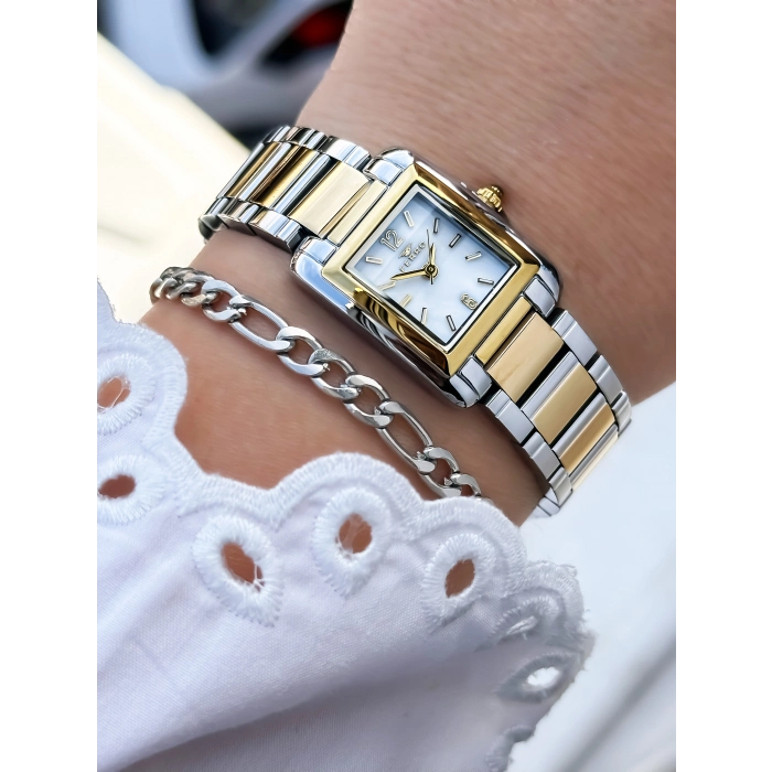 Ferro Sarı ve Gümüş Çelik Kordon Kadın Kol Saati FL88308A-D 3 ATM Su Geçirmez 2 Yıl Garantili Hediye Paketli