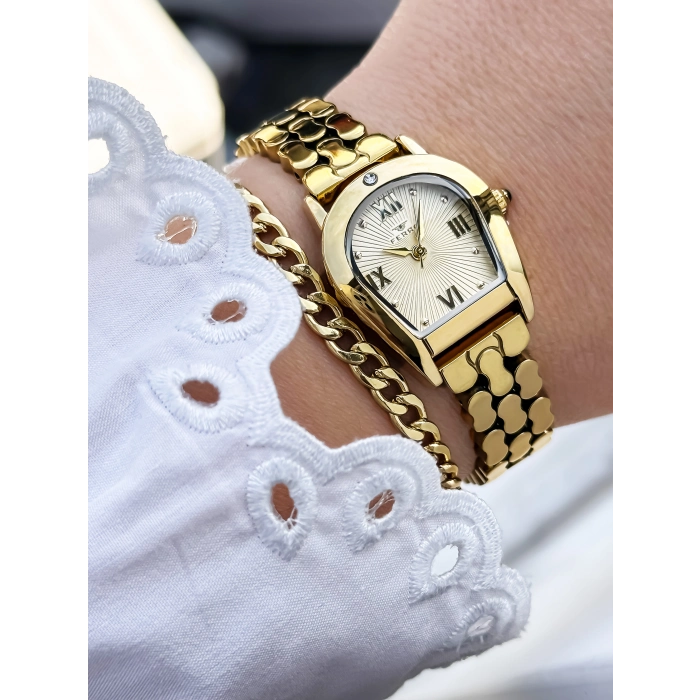 Ferro Sarı Çelik Kordon Kadın Kol Saati FL88211A-B4 3 ATM Su Geçirmez 2 Yıl Garantili Hediye Paketli