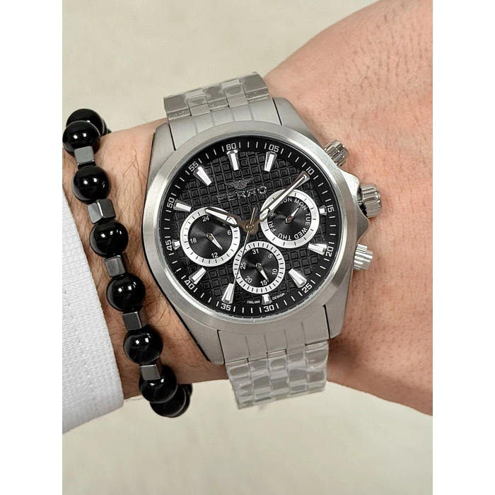 Ferro Gümüş Çelik Kordon Erkek Kol Saati FM40158A-A2 Tüm Fonksiyonlar Aktif 3 ATM Su Geçirmez